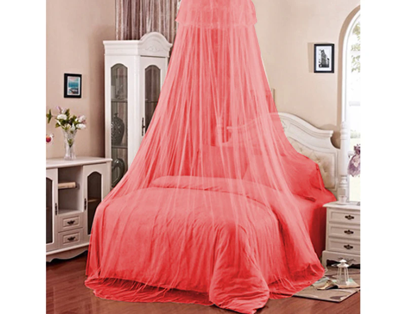 Elegant Lace Insect Bed Canopy Netting Curtain Round Dome Mosquito Net Bedding-Red