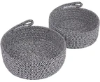 Small Basket Set of 2 Mini Woven Baskets Round Cotton Rope Basket