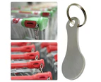 2Pcs Shopping Trolley Keys Removable Anti Rust Stainless Steel Shopping Trolley Removers for Daily Use-Slivery 1 - Slivery 1