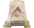Household Dome Princess Bed Curtain Canopy Kids Room Mosquito Fly Insect Net-Yellow Pink