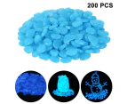200pcs Glow in The Dark Pebbles for Outdoor Decor, Garden Lawn Yard, Aquarium, Fish Tank, Pathway, Dwered by Light or Solar-Recharge Repeatedlyriveway