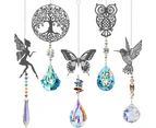 5Pack Crystal Sun Catcher Rainbow Maker with Prism Decorative Owl Hummingbird Butterfly Prism Gift
