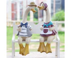 2pcs Ducks Garden Statues Decor, Resin Male &  Duck Ornaments,Animal Sculptures,Cute Figurines