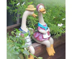 2pcs Ducks Garden Statues Decor, Resin Male &  Duck Ornaments,Animal Sculptures,Cute Figurines