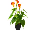 Artificial Flower Plants Calla Lily Faux Potted Plant with Black Pot