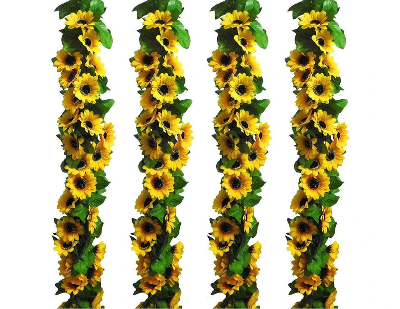 7.2ft Artificial Sunflower Garland with 32pc Sunflower Heads,2pcs
