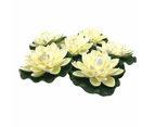 6PCS Artificial Floating Foam Flowers with Water Lily Pad Ornament