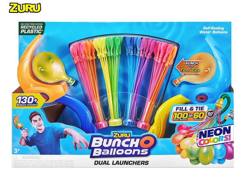 Zuru Bunch O Balloons Neon Splash Launchers w/ 100+ Water Balloons