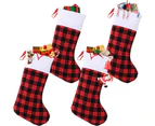 4 Personalized Christmas Stockings Christmas Stockings Lattice Christmas Stockings Hanging Stockings Gift Bags