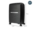 Olympus 3PC Astra Luggage Set Hard Shell Suitcase - Obsidian Black