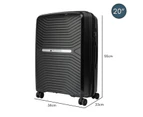 Olympus 3PC Astra Luggage Set Hard Shell Suitcase - Obsidian Black