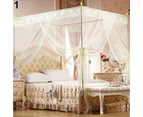 Romantic Princess Lace Canopy Mosquito Net No Frame for Twin Full Queen King Bed-Purple Queen
