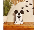PCS Ghost Mickey And Minnie Halloween Decoration,Creative And Cute Ghost Sculpture Home Decoration,For Kids Minnie With Orange Bow Home Office Decor