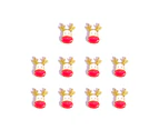 10pcs Christmas Santa Snowman Alloy Rhinestone Nail Art Stickers Manicure Decor-5#