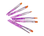 7Pcs/Set Assorted Acrylic UV Gel Nail False Tips Builder Brush Pen Manicure Tool
