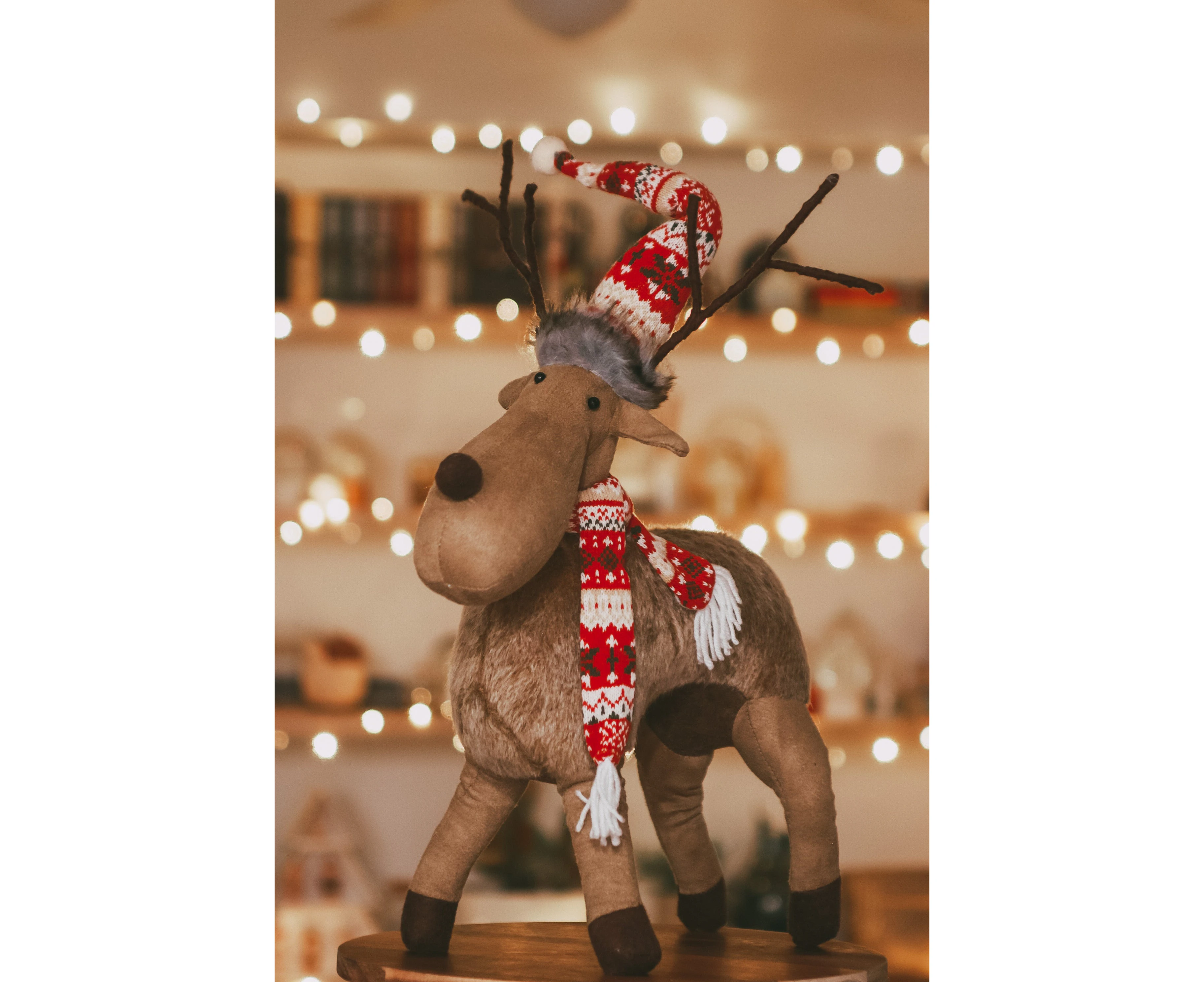 Standing Christmas Moose with Scarf