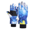 Winmax Kids Snow Gloves for Girls Boys Waterproof Warm Winter Ski Gloves for Outdoors-Blue