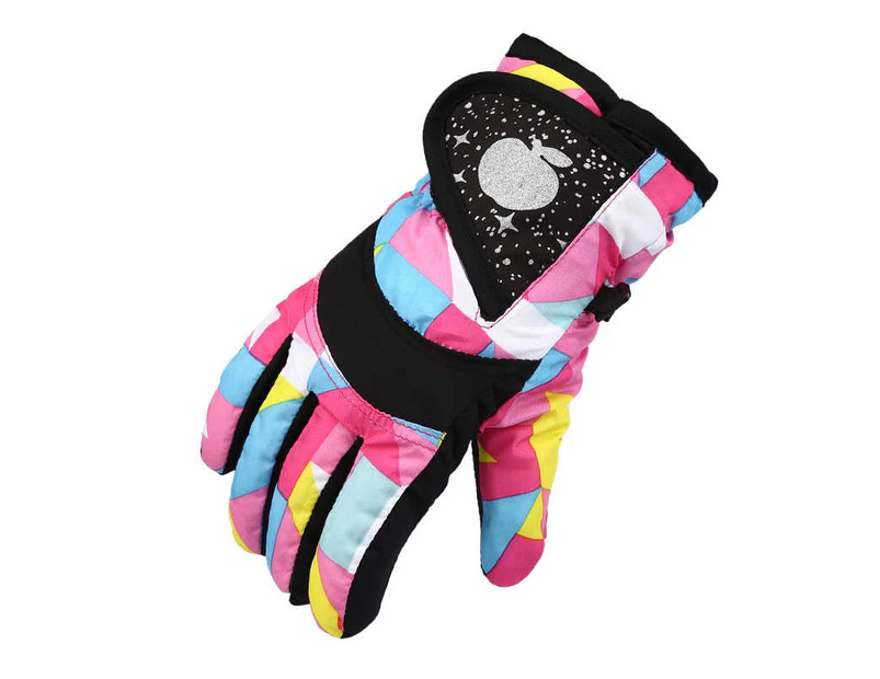 Winmax Kids Snow Gloves Waterproof Insulated Thickening Warm Ski Gloves-Pink