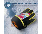 Winmax Kids Snow Gloves Waterproof Insulated Thickening Warm Ski Gloves-Yellow