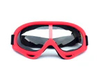 Winmax Ski Goggles with Wind Dust UV 400 Protection for Teens Kids Adults-RedFrame/Clear