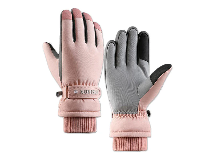 Winmax Women Winter Ski Gloves Waterproof Touchscreen Anti-Slip Snowboard Gloves-Pink