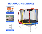 Genki 10ft Trampoline Kids Rebounder Jumping Bounce with Basketball Hoop Ladder Enclosure Indoor Outdoor Round