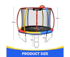 Genki 10ft Trampoline Kids Rebounder Jumping Bounce with Basketball Hoop Ladder Enclosure Indoor Outdoor Round