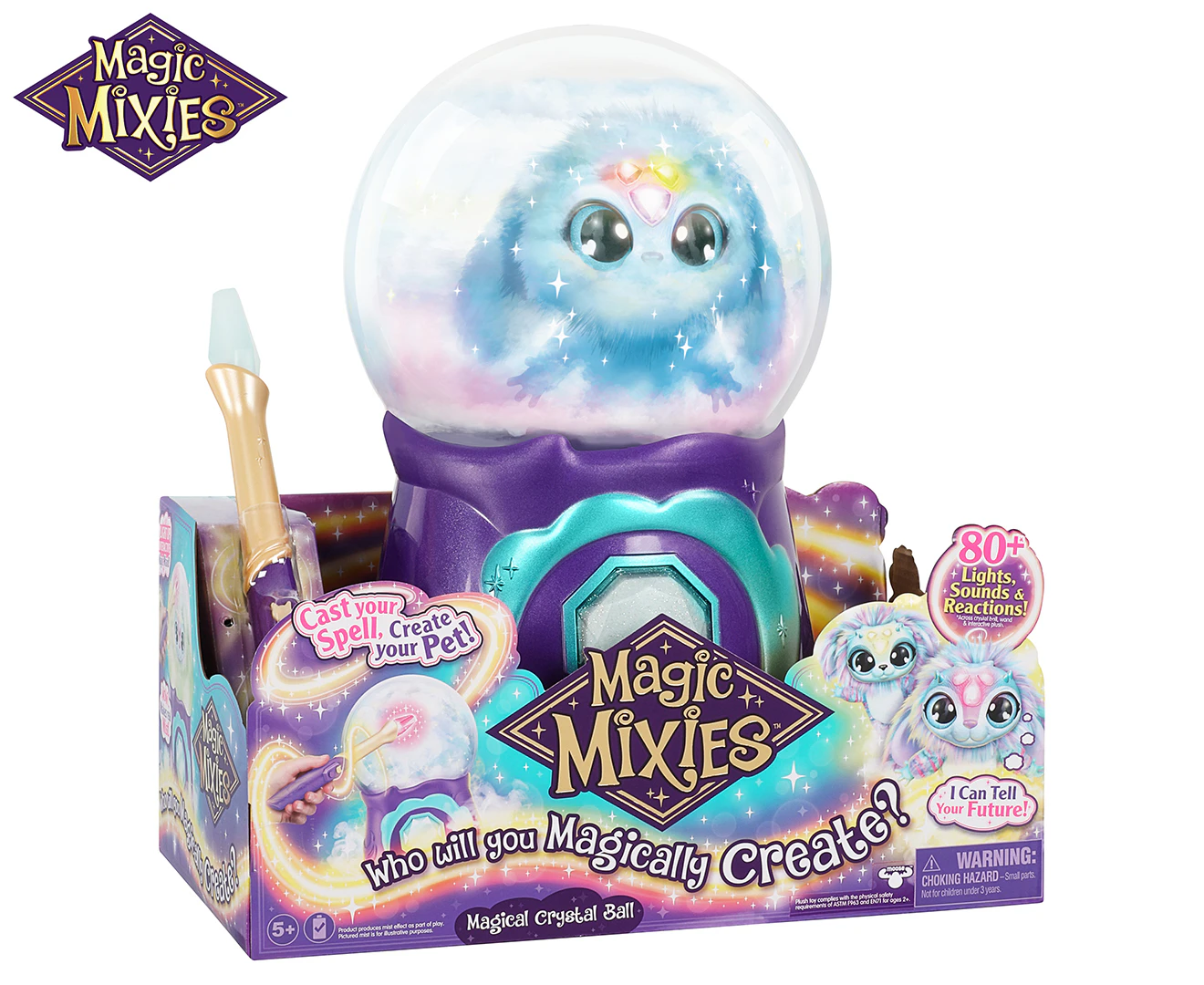 Magic Mixies Crystal Ball Blue w/ Interactive Plush Toy Childrens Playset 5y+