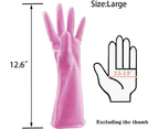 Cleaning Gloves-3 Pairs Kitchen Gloves Dishwashing Rubber Gloves Reusable,Latex Free and Fit Your Hands Well，Size Large