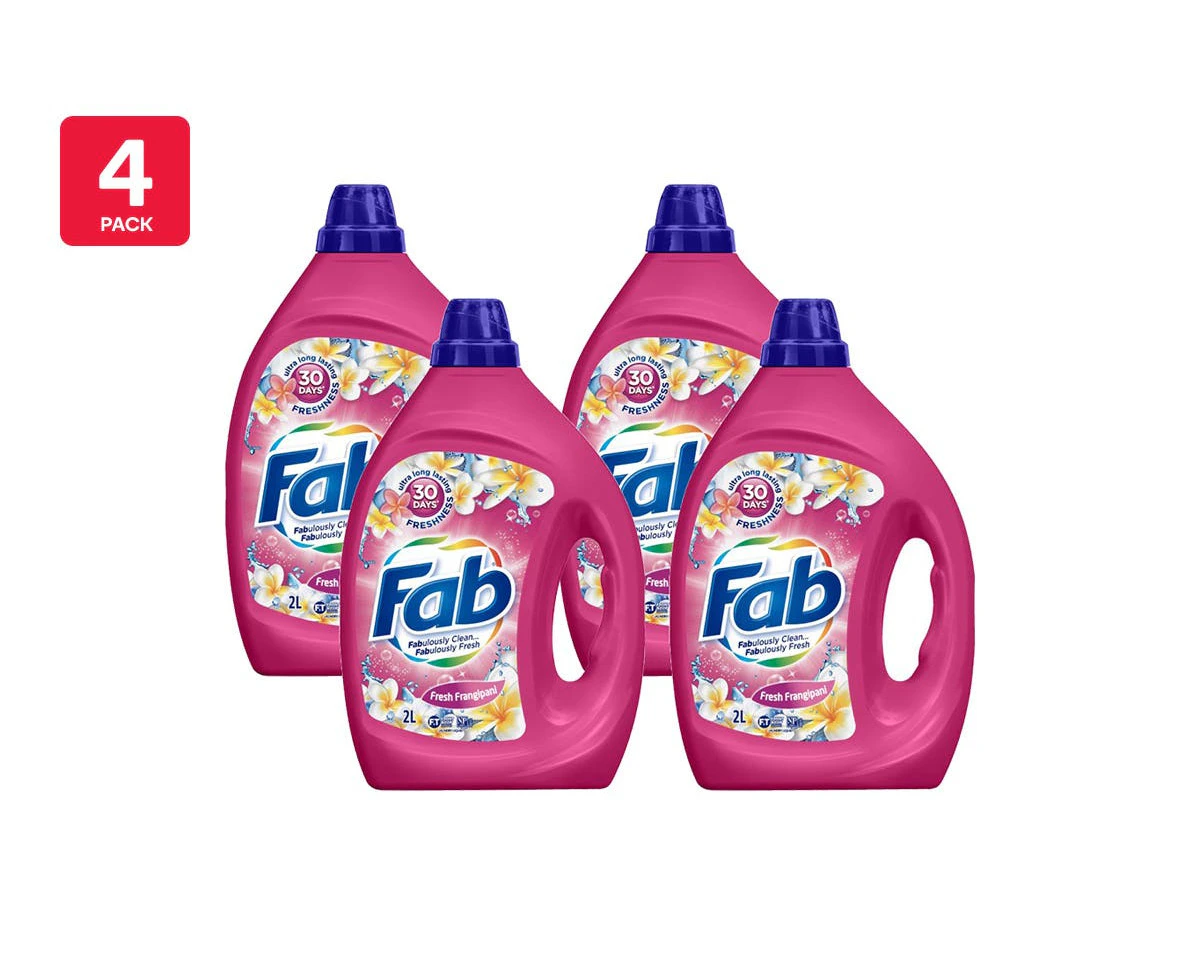 Fab Fresh Frangipani Laundry Liquid 2L - Pack of 4