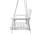 Gardeon Porch Swing Chair With Chain Outdoor Furniture Wooden Bench 2 Seat White