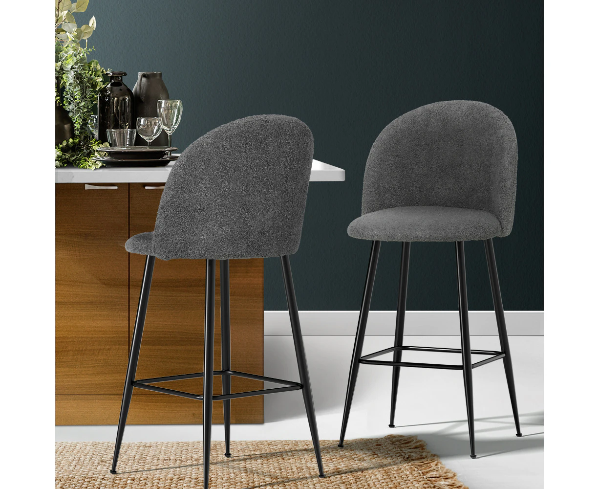 Artiss Set of 2 Bar Stools Sherpa