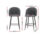 Bar Stools Set of 2 Kitchen Stool Charcoal