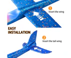 2 Pack LED Light Airplane,19" Large Throwing Foam Plane,2 Flight Mode Glider Plane,Flying Toy for Kids,Gifts for 3 4 5 6 7 8 9 Years Old Boy,Outdoor Sport