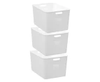 3x Boxsweden Levi 36x26cm/19L Storage Basket Home/Room Organiser w/Handles White