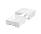 2x Boxsweden 28.5x26cm Stacking Drawer Organiser Home Storage Container WHT