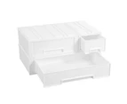 2x Boxsweden 28.5x26cm Stacking Drawer Organiser Home Storage Container WHT