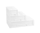 2x Boxsweden 28.5x26cm Stacking Drawer Organiser Home Storage Container WHT