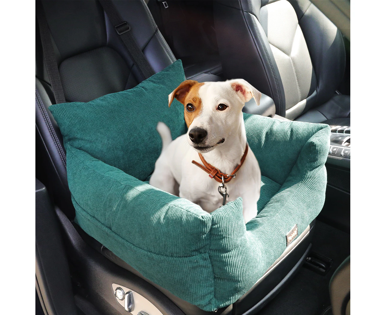 Pawz Pet Car Booster Seat Dog Protector Portable Travel Bed Removable Green M