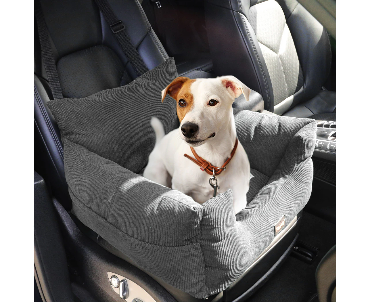 Pawz Pet Car Booster Seat Dog Protector Portable Travel Bed Removable Grey M