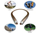 Bluetooth Headphones, Wireless Neckband Sports Headset with Retractable Earbuds, Sweatproof Noise Cancelling Stereo Earphones with Mic