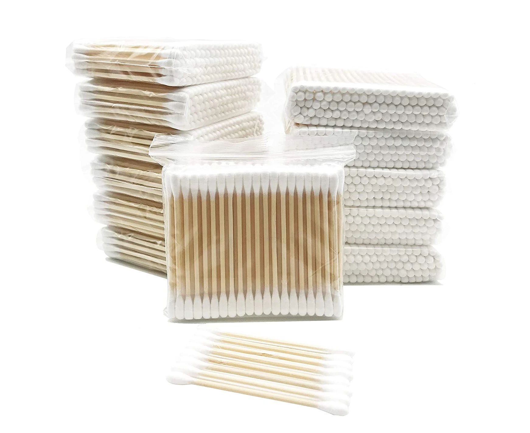 Bamboo Cotton Swabs 1200pcs,Wooden Cotton Buds, Double Tipped Ear Sticks,Perfect for Ear Wax Removal, Removing Dust & Dirt