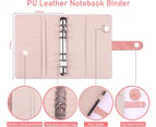 Binder, with Cash Envelope for Budget, PU Leather Wallet Binder, 6-ring Cash Binder, with 12 Transparent Zipper Envelopes