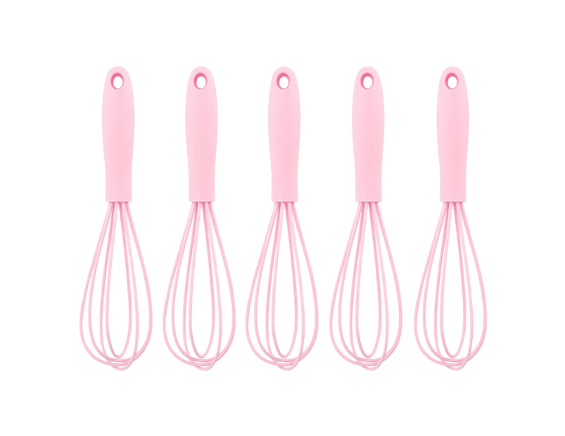 Silicone Whisk,Kitchen Tool,5pcs Mini Silicone Whisks for Cooking,High Heat Resistant  Non-Stick Cookware