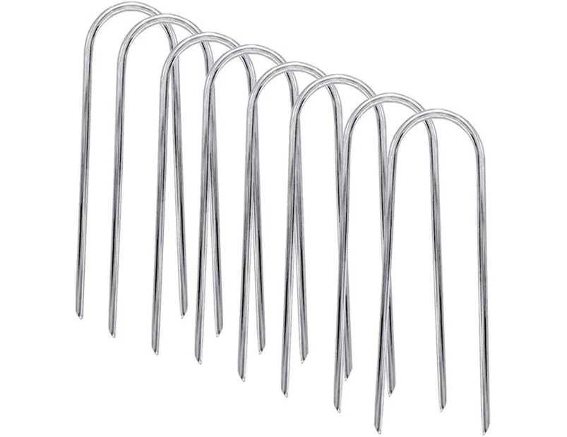 Trampolines Wind Stakes Heavy Duty U Type Sharp Ends Safety Ground Anchor Galvanized Steel for Soccer Goals, Camping Tents and Huge Garden Decoration