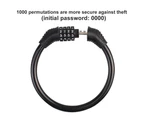 4 Digital Combination Password Cycling Security Bicycle Bike Cable Chain Lock-Black