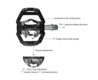 2Pcs Dual Platform Self-locking Mountain Bike Pedal Fit for SPD Bicycle ZP-109S-Black
