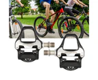1 Set Ultralight Self-locking Pedals Aluminium Alloy Adjustable Tension System Clipless Pedals for Road Bike-Black