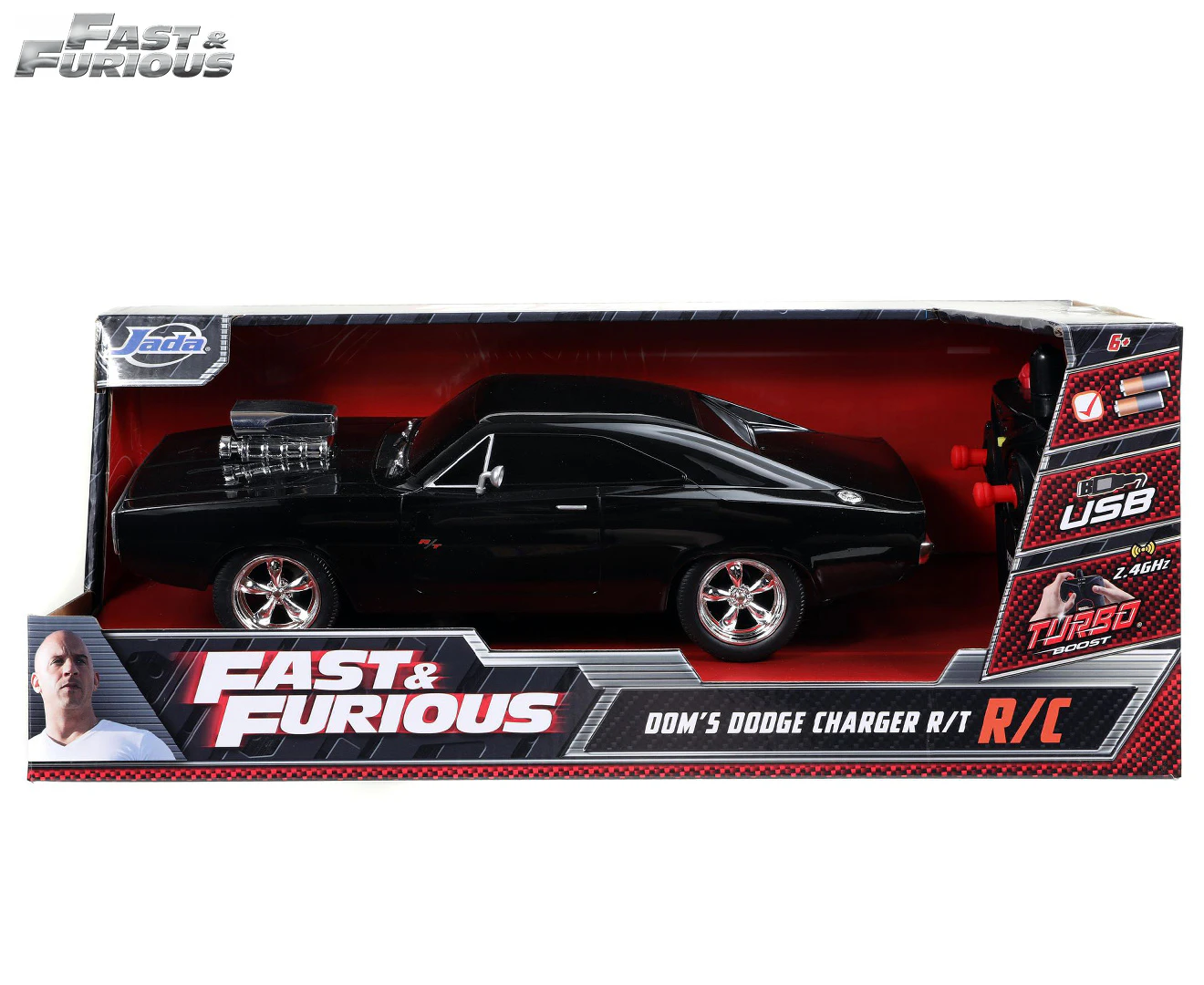 Jada Toys Fast & Furious 2.4Ghz/1:16 R/C 1970 Dodge Charger Racing Car Toy 6y+