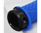 1 Set Locking Bike Grips Lightweight TPR Rubber Impact-resistant Handle Grips for MTB-Blue